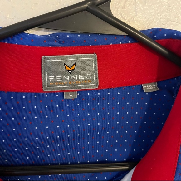 Men’s Fennec Red White Blue Golf Performance Polo Shirt USA Insignia Size Large - Picture 5 of 10